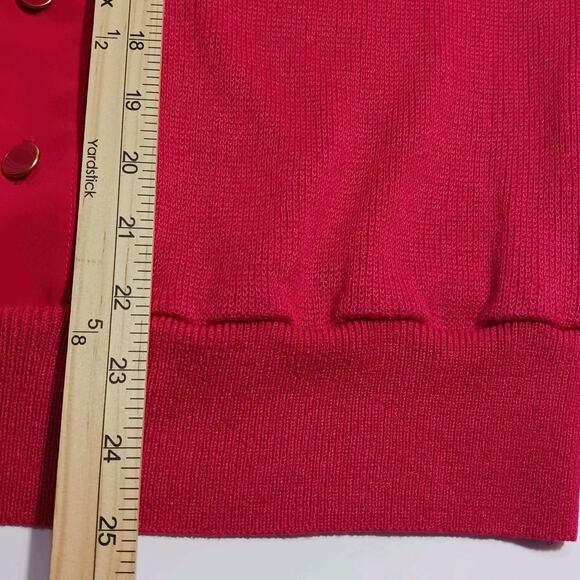 VTG Philippe Marques Sweater Size 10 Hot Pink Gemstone Collared Button Up L/S - Picture 10 of 10